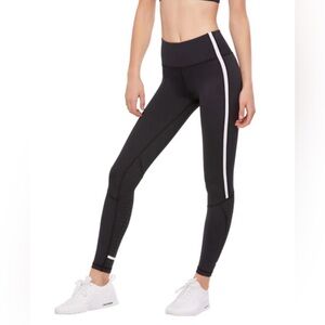 Lilybod Mica Black with White Stripe Full Length Leggings - Size Medium